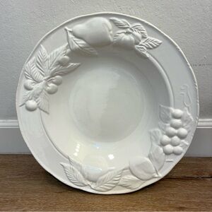 CWC Made In Italian White Ceramic Fruit Relief Serving Bowl 15.5” Large Plate